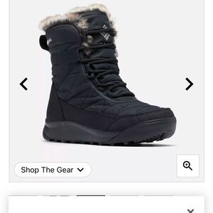 Columbia Black Winter Rain Boots with Faux Fur Lining